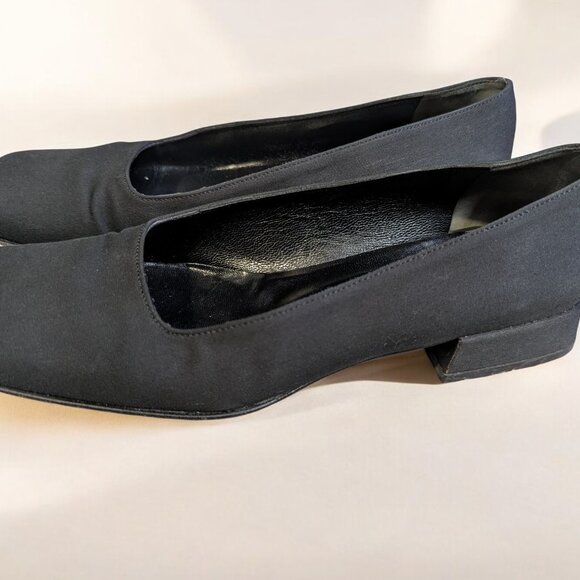 Vintage Prada Black Fabric Square Toe Block Heel Pumps, Size 35.5,US 5.5, Box - Picture 7 of 12